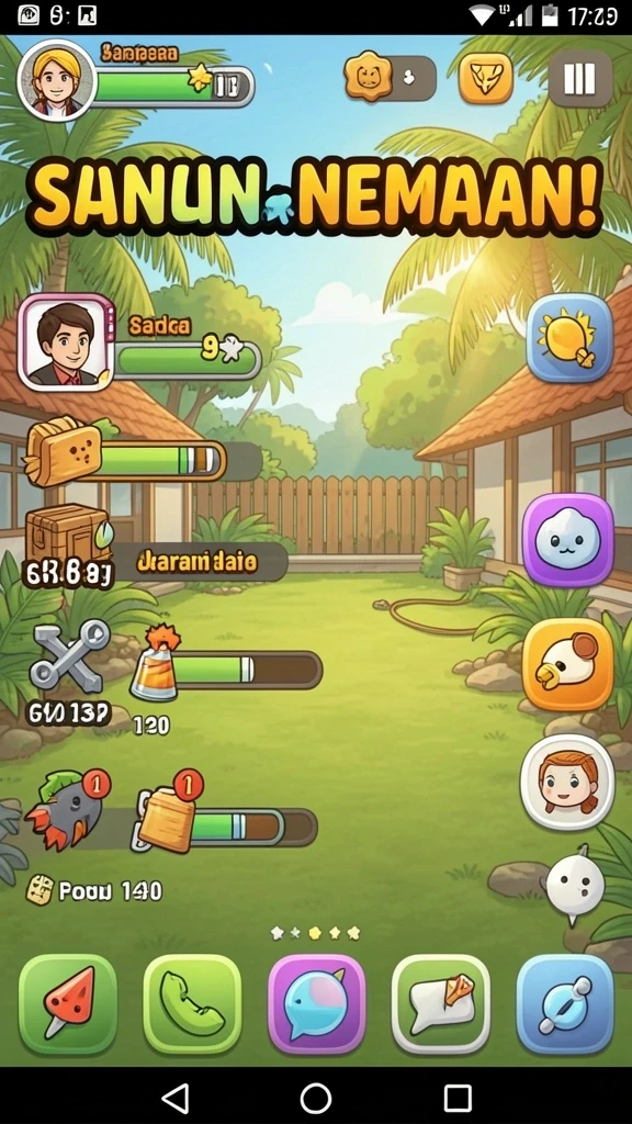 v98 - Screenshot menampilkan level menantang yang harus diselesaikan.